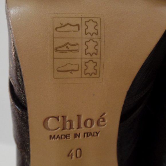 Chloe Brown Open Toe Platform Heels Sz 40 - Picture 9 of 16
